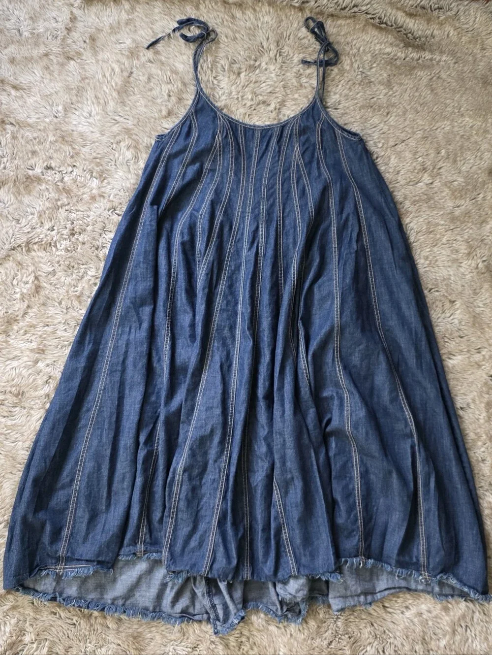 Free People Denim Dreams Midi Dress with Pockets - Blue Women's Size‎ XS